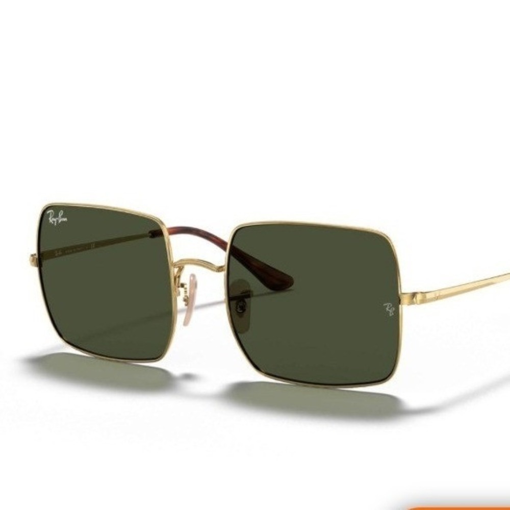 Ray-Ban RB1971 Square Sunglasses Gold Metal Frame Dark Gray Lens